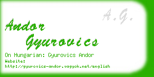 andor gyurovics business card